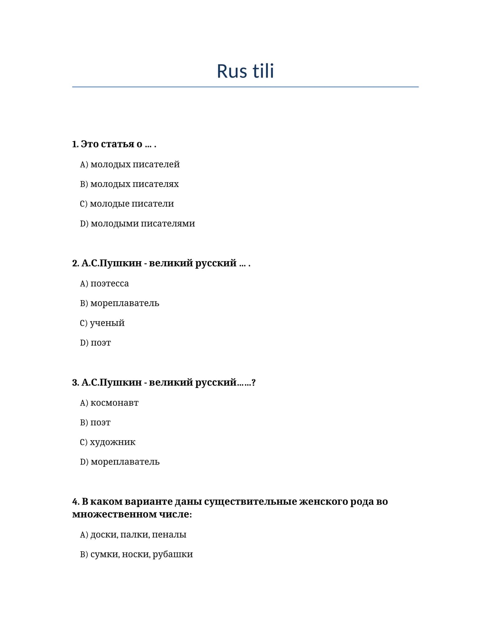 Rus tili 1