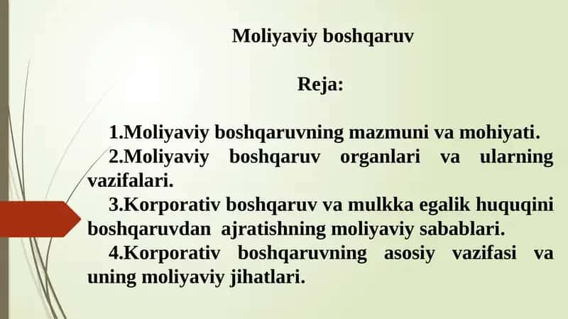 Moliyaviy boshqaruv 1