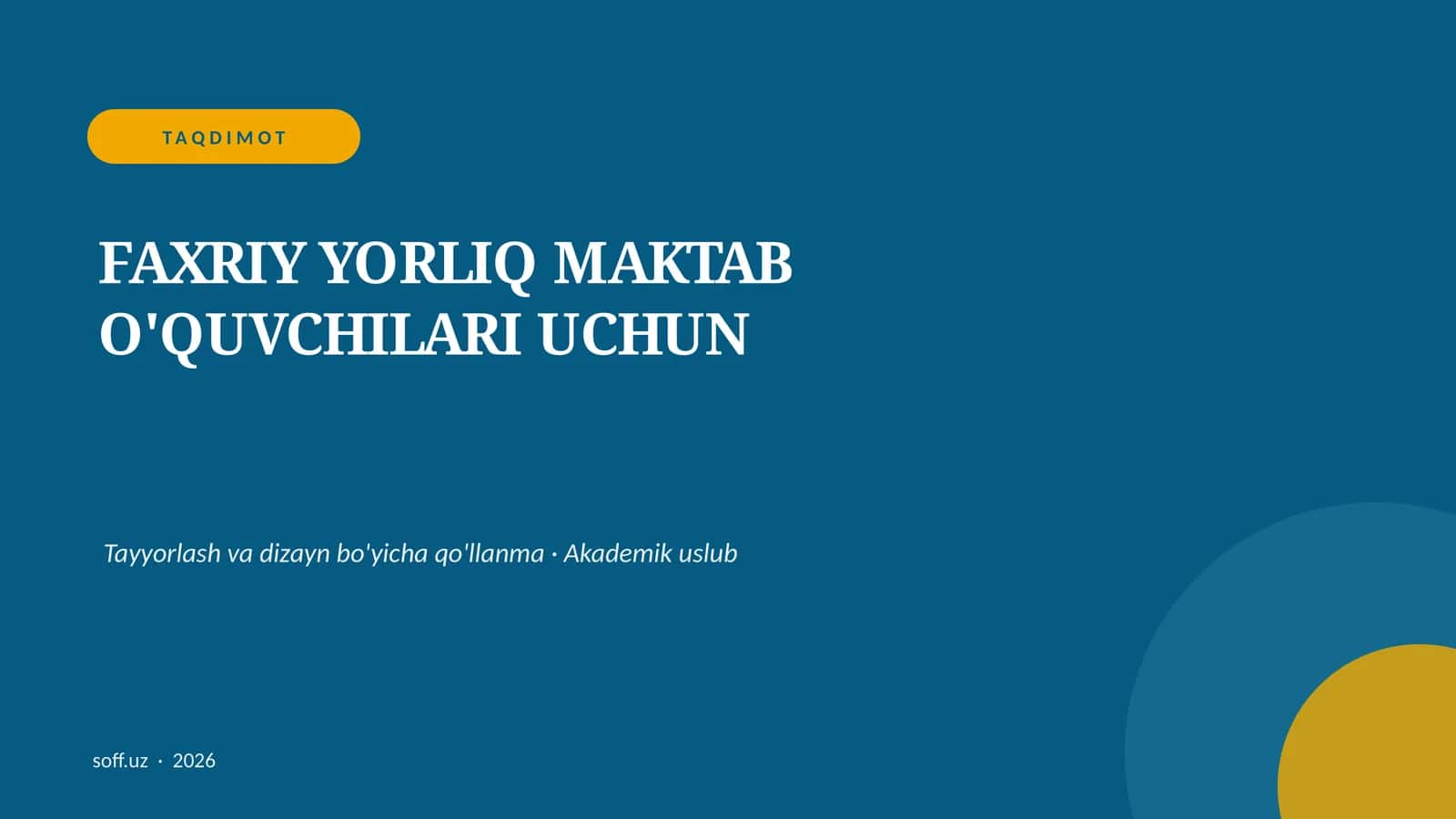 Faxriy Yorliq 1