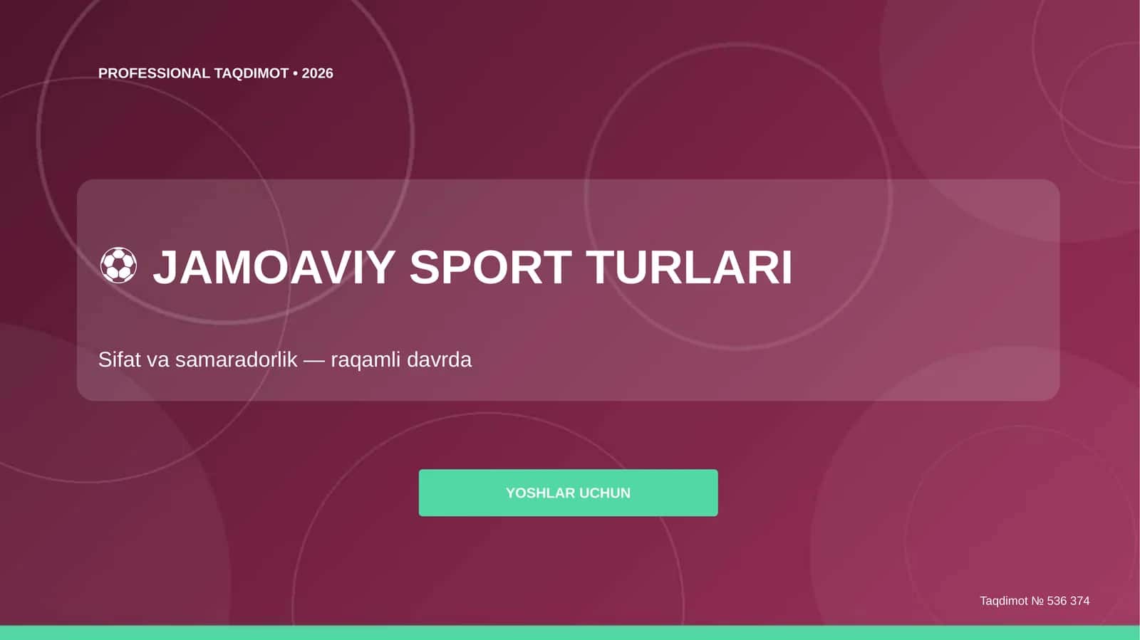 Jamoaviy sport turlari: sifat va samaradorlik (raqamli davrda) [yoshlar uchun] 1