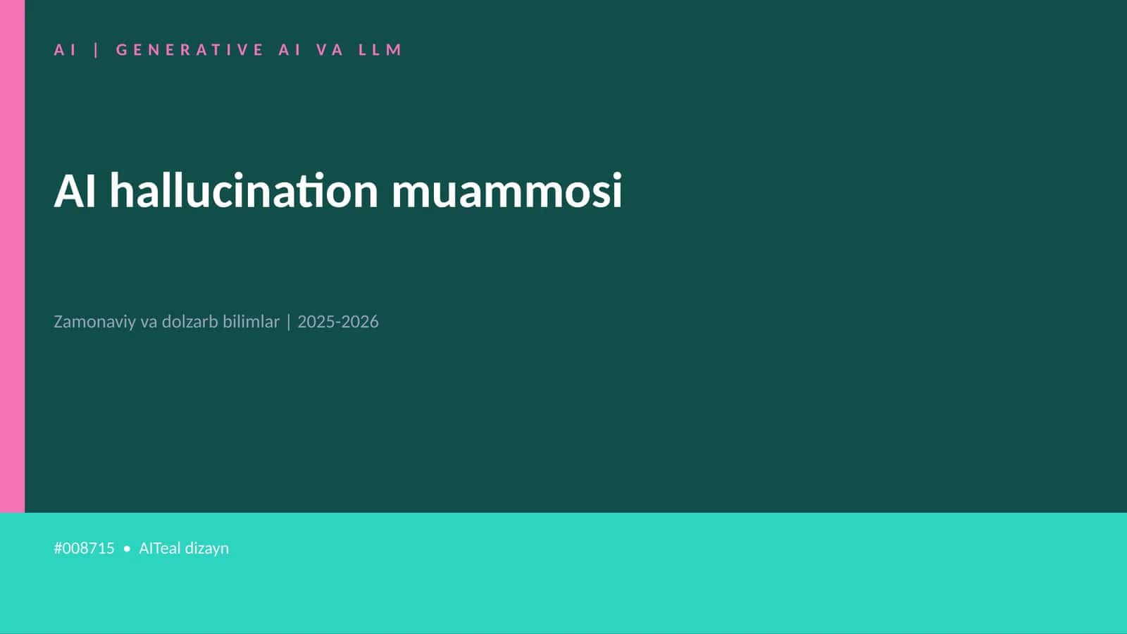 AI | GENERATIVE AI VA LLM 1