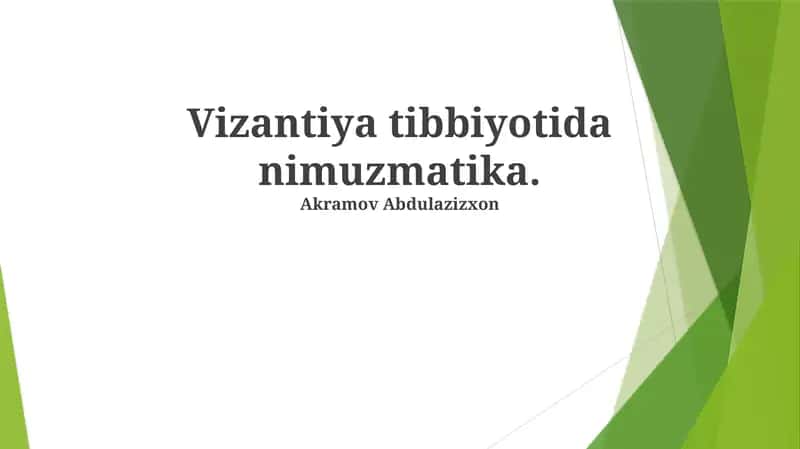 Vizantiya tibbiyotida nimuzmatika 1