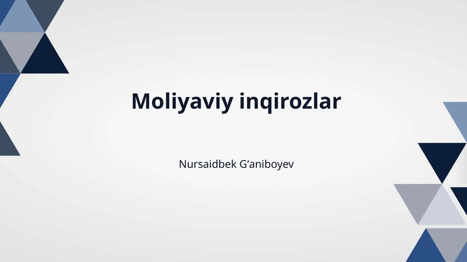 Moliyaviy inqirozlar 1