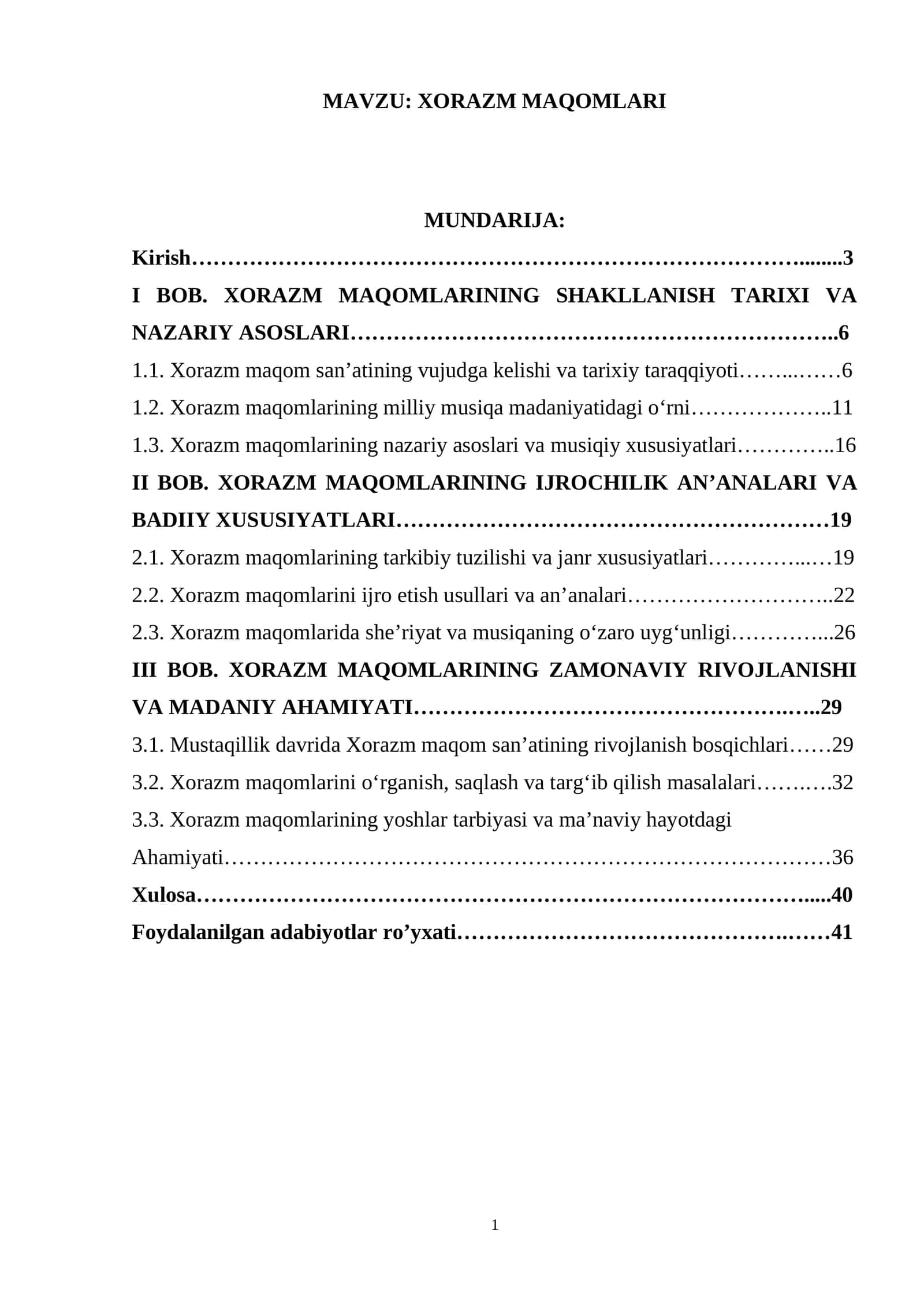 XORAZM MAQOMLARI 1