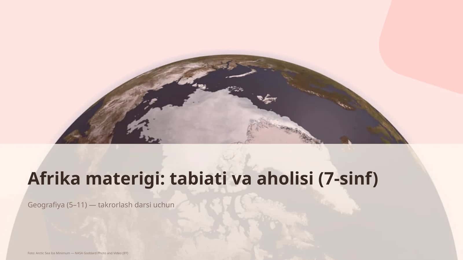 Afrika materigi: tabiati va aholisi (7-sinf) 1