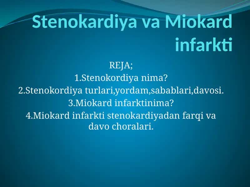 Stenokordiya vaMiokard infarkti 1
