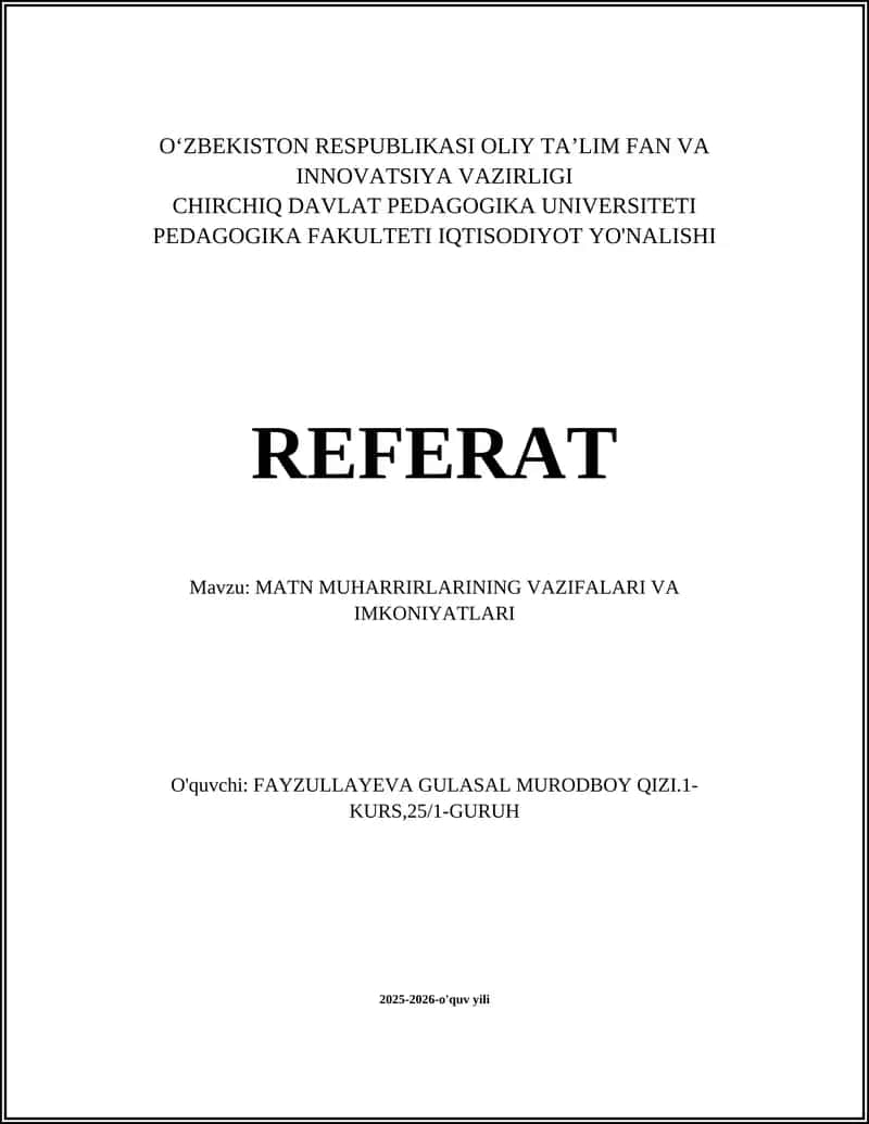 MATN MUHARRIRLARINING VAZIFALARI VA IMKONIYATLARI 1