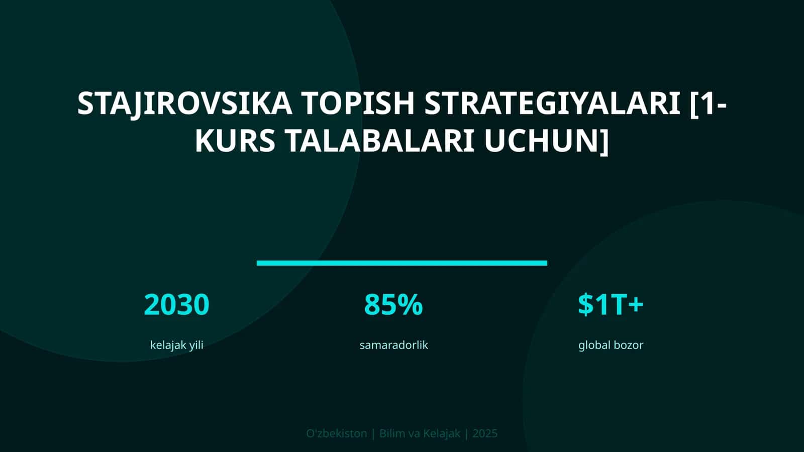 STAJIROVSIKA TOPISH STRATEGIYALARI [1-KURS TALABALARI UCHUN] 1