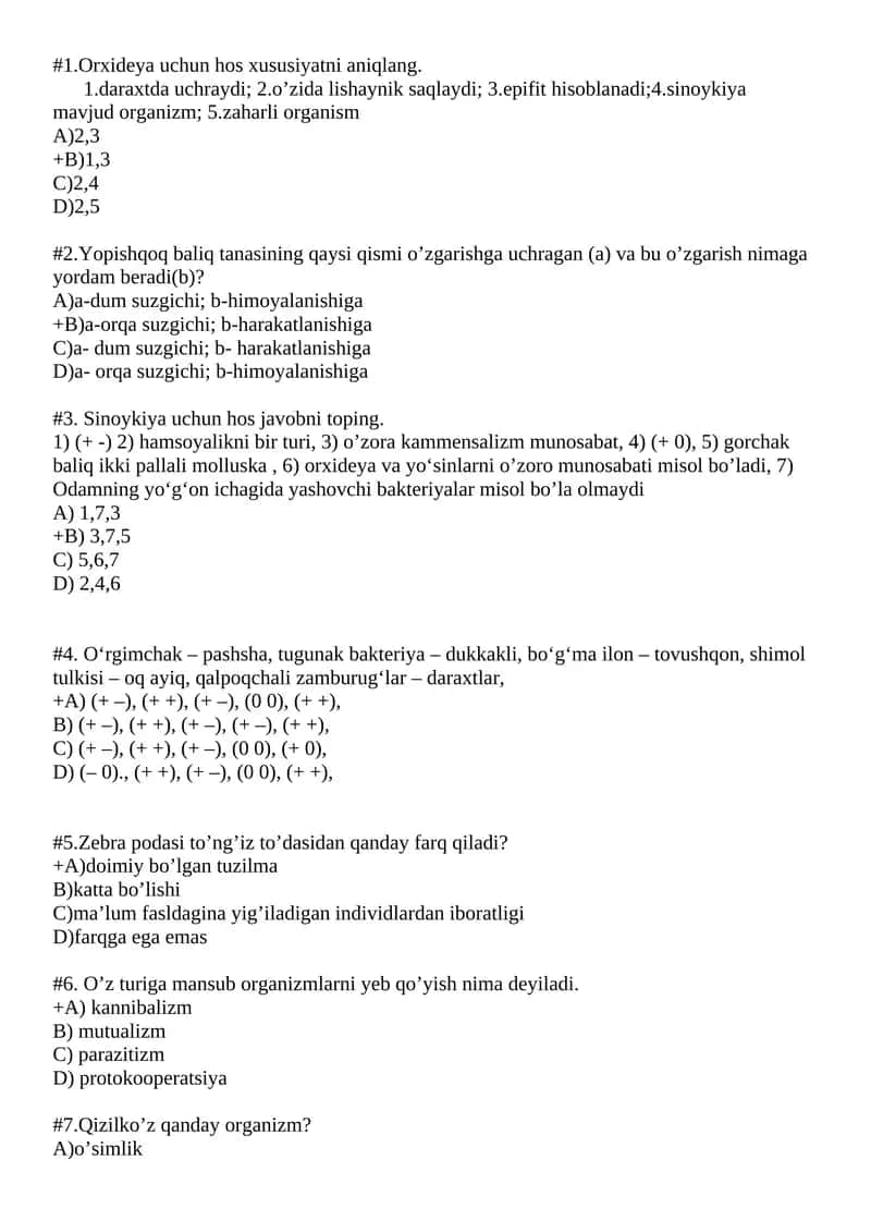 Sinoykiya uchun hos javobni toping 1