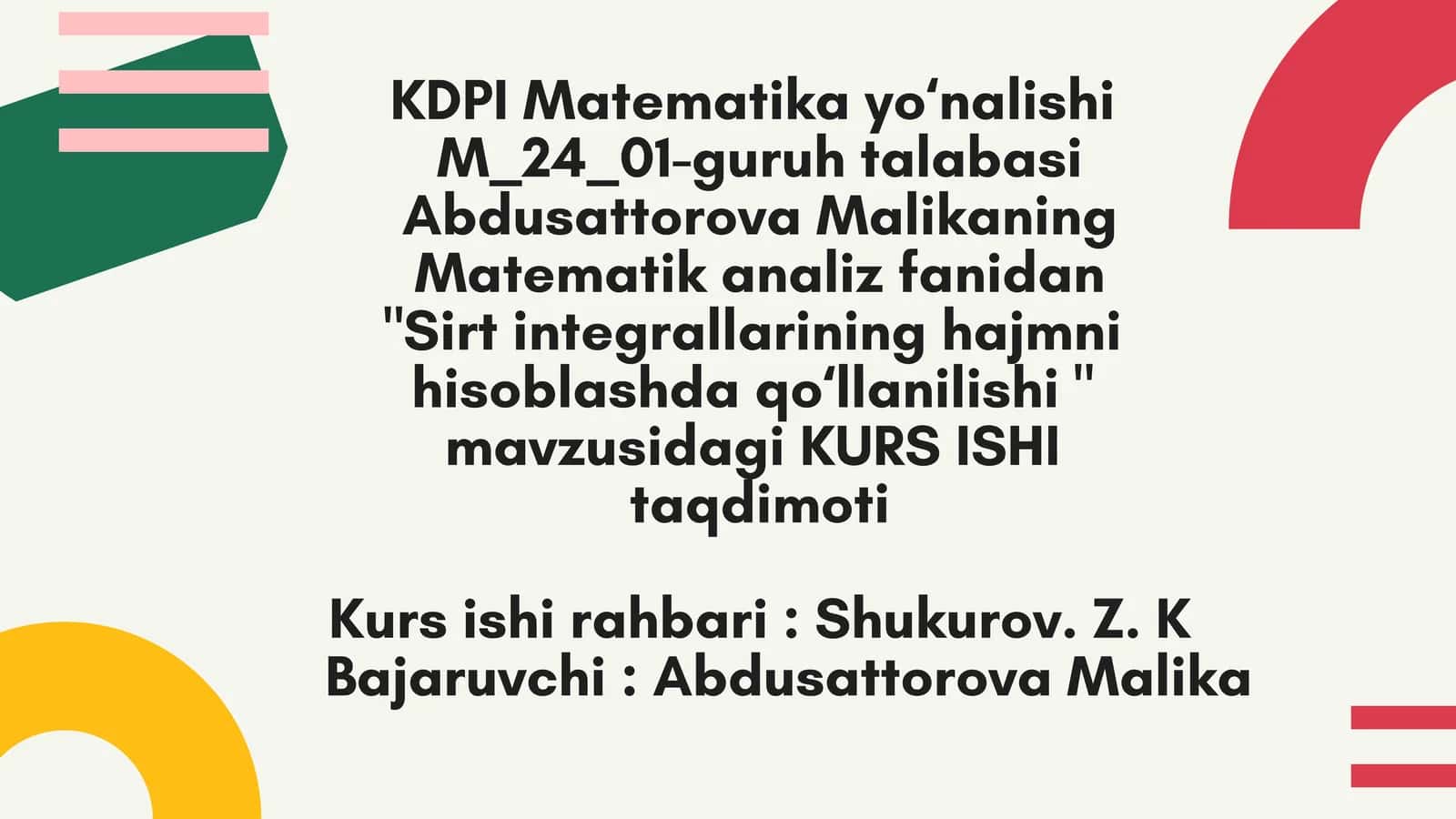 KDPI Matematika yoʻnalishi 1