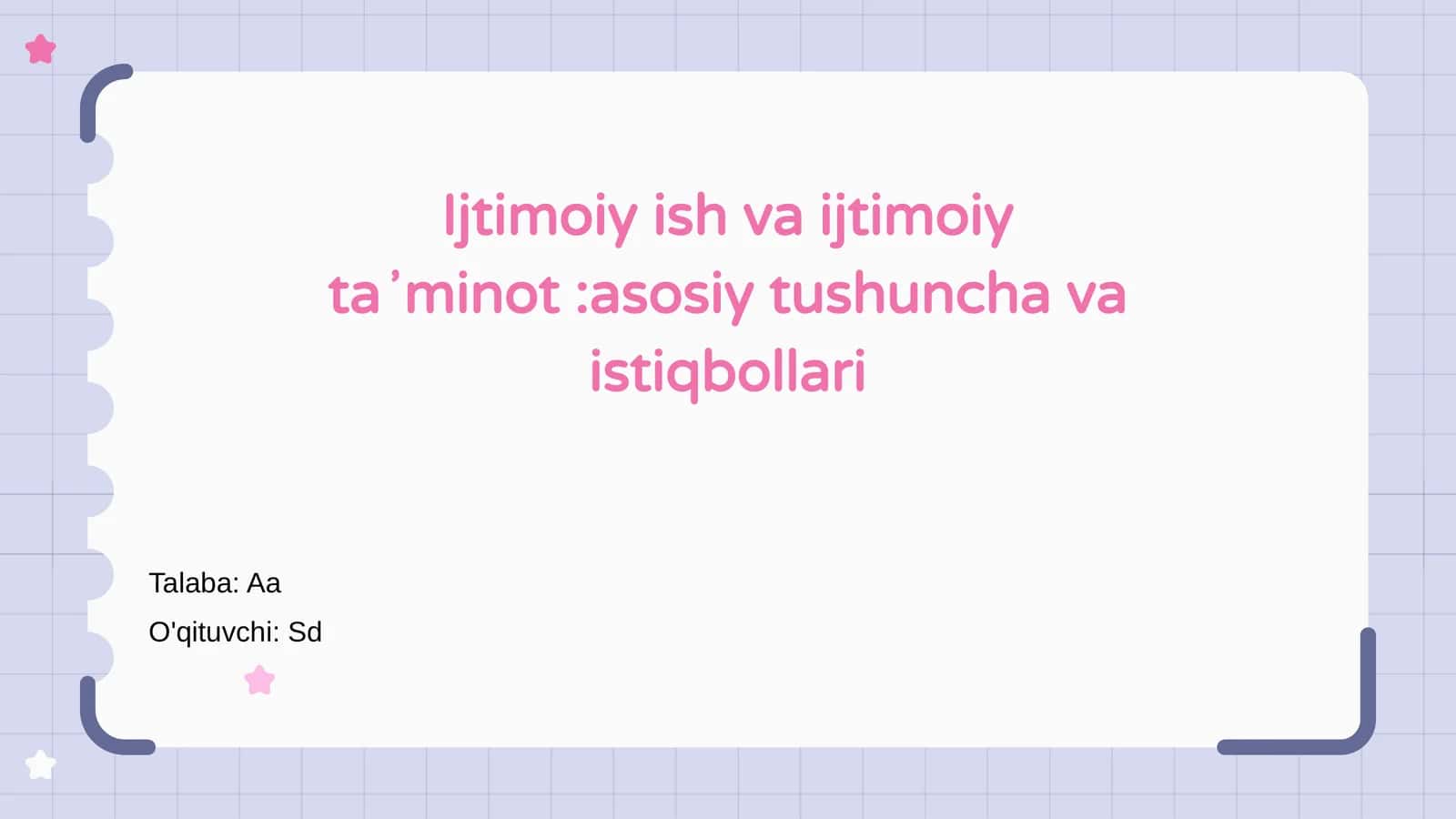 Ijtimoiy ish va ijtimoiy taʼminot:asosiy tushuncha va istiqbollari 1
