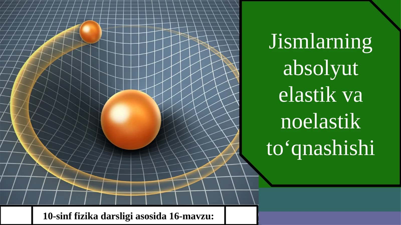10-sinf Fizika fanidan Jismlarning absolyut elastik va noelastik to'qnashishi dars taqdimoti 1