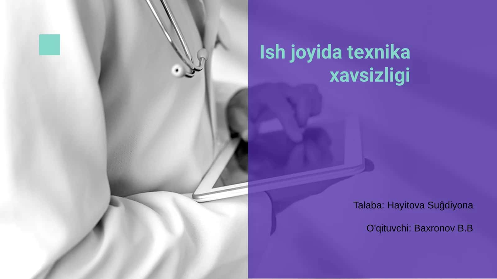 Ish joyida texnika xavsizligi 1
