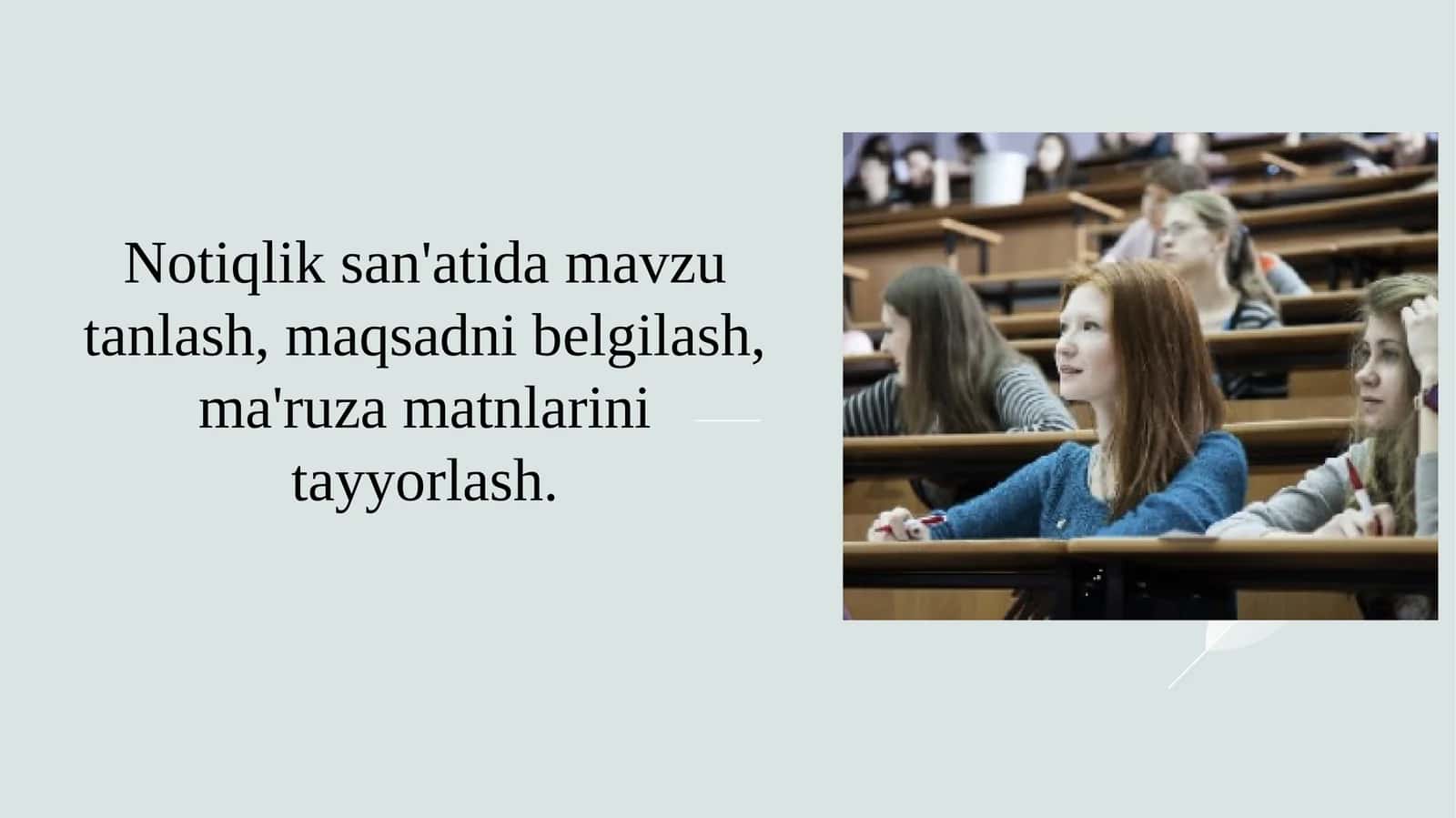 Notiqlik san'atida mavzu tanlash, maqsadni belgilash, ma'ruza matnlarini tayyorlash 1