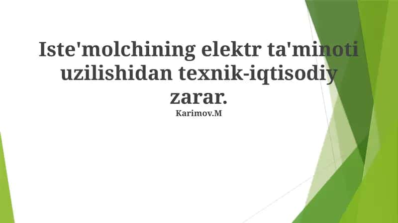 Iqtisodiy zararlar 1
