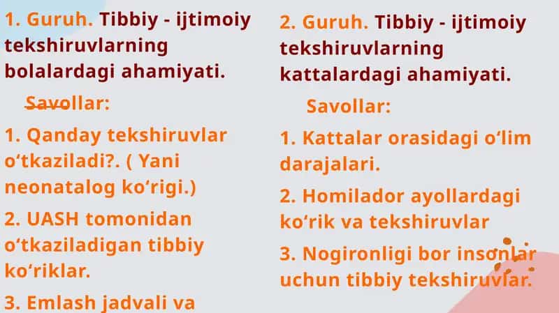 Guruh.Tibbiy-ijtimoiytekshiruvlarningbolalardagiahamiyati 1