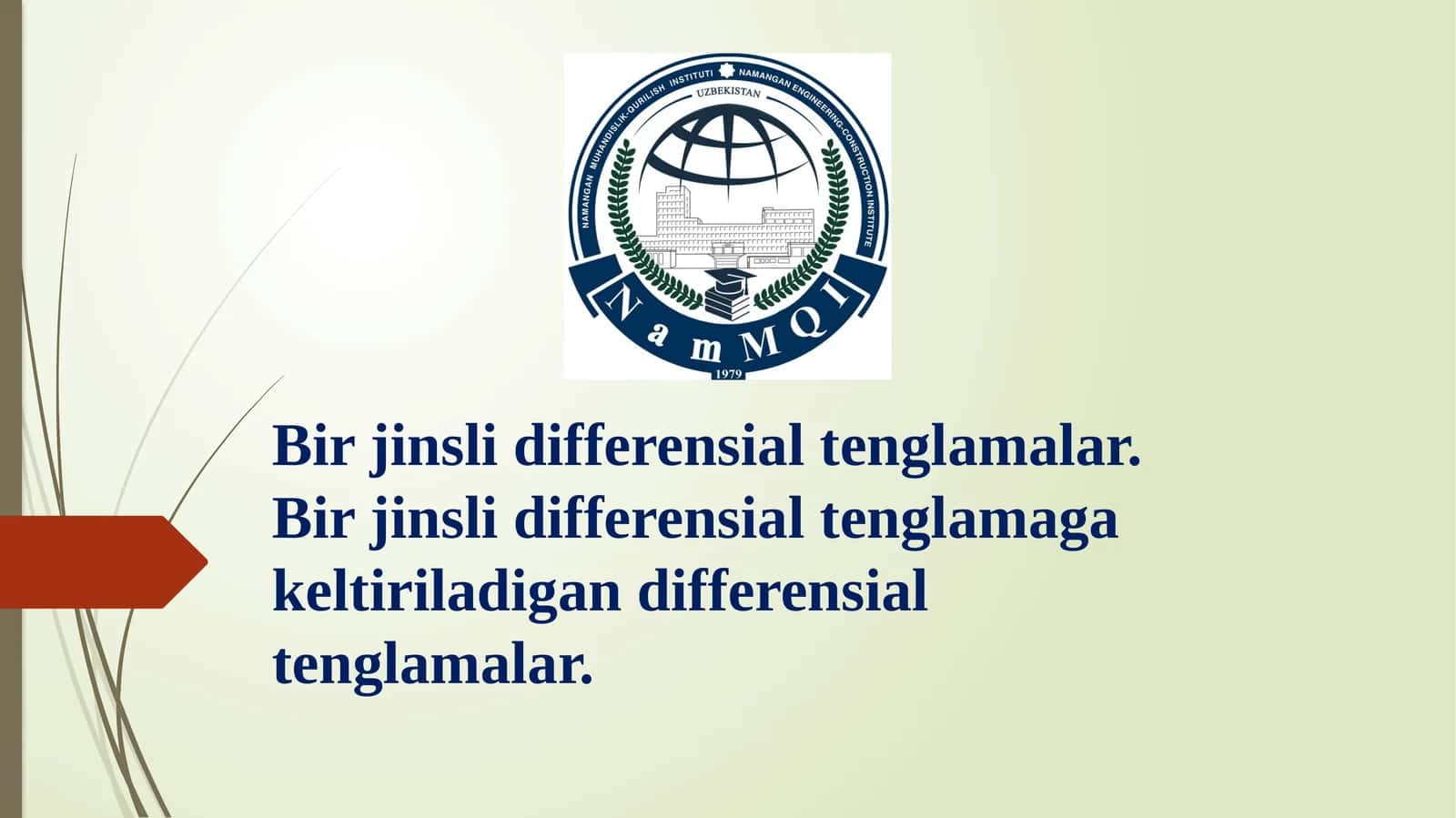 Bir jinsli differensial tenglamalar 1