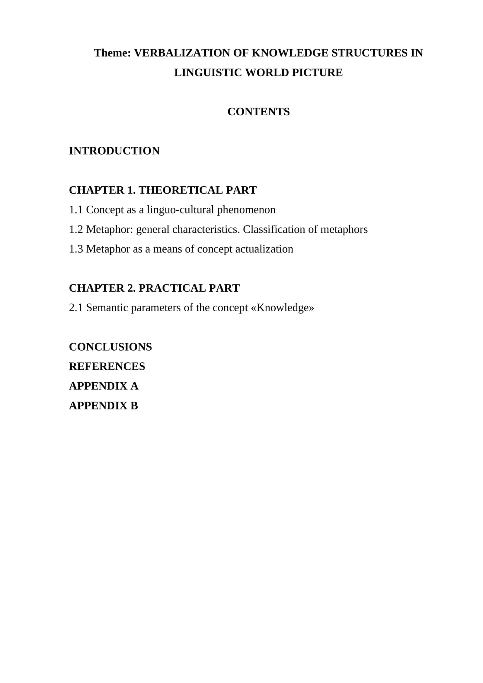 VERBALIZATION OF KNOWLEDGE STRUCTURES IN LINGUISTIC WORLD PICTURE 1