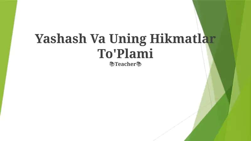 Yashash Va Uning Hikmatlar To'Plami 1