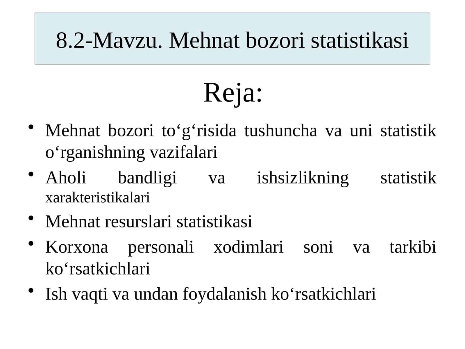 Mehnatbozor statistikasi 1