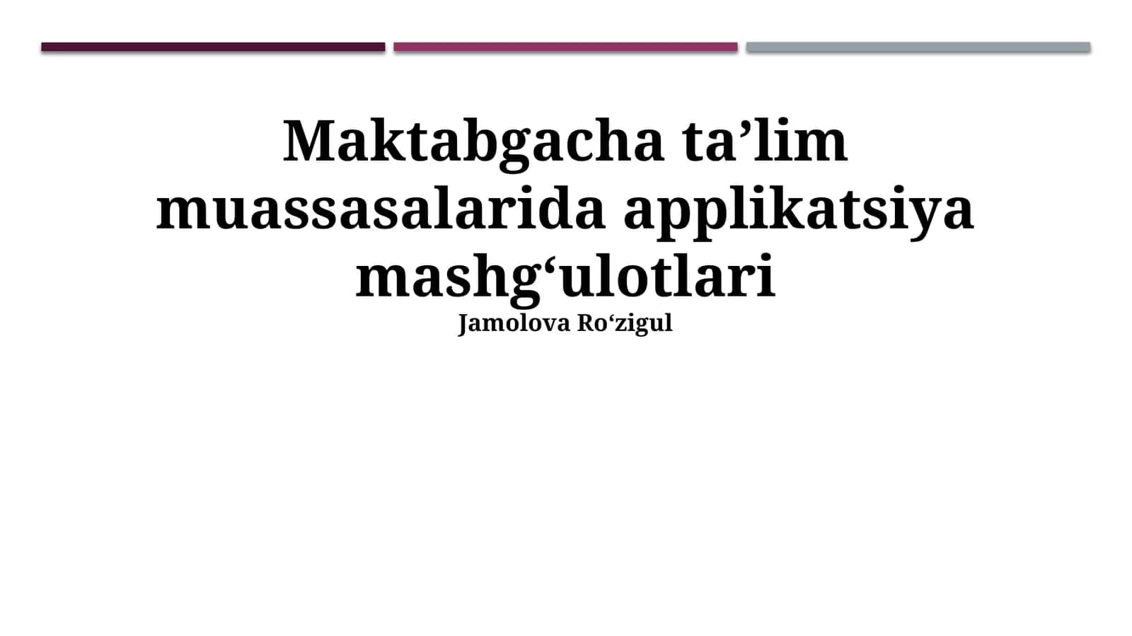 Maktabgacha taʼlim muassasalarida applikatsiya mashgʻulotlari 1