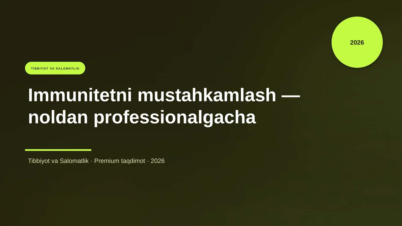Immunitetni mustahkamlash — noldan professionalgacha 1