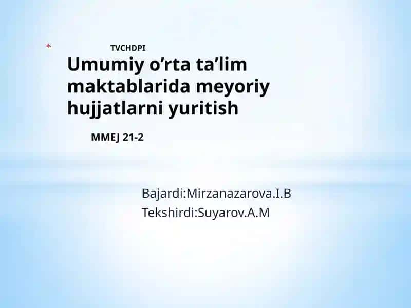Tarbiyasiog’iro’quvchilarbilanishlash 1