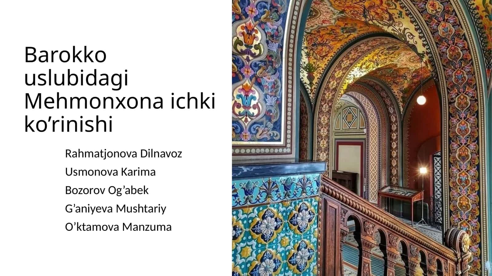 Barokko uslubidagi Mehmonxona ichki ko’rinishi 1