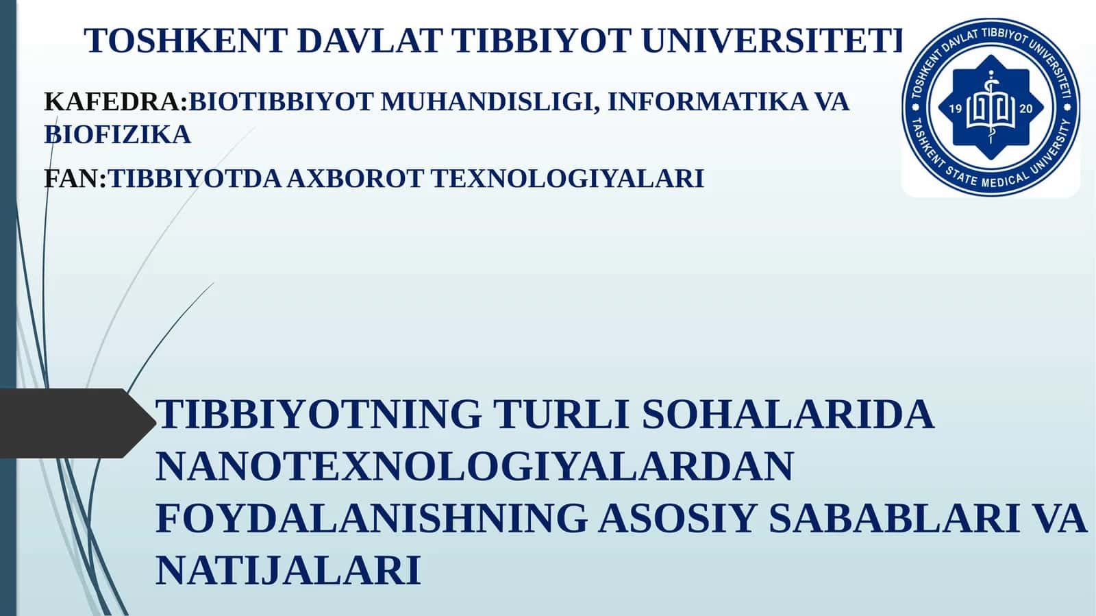 tibbiyotda nanotexnologiyalar 1
