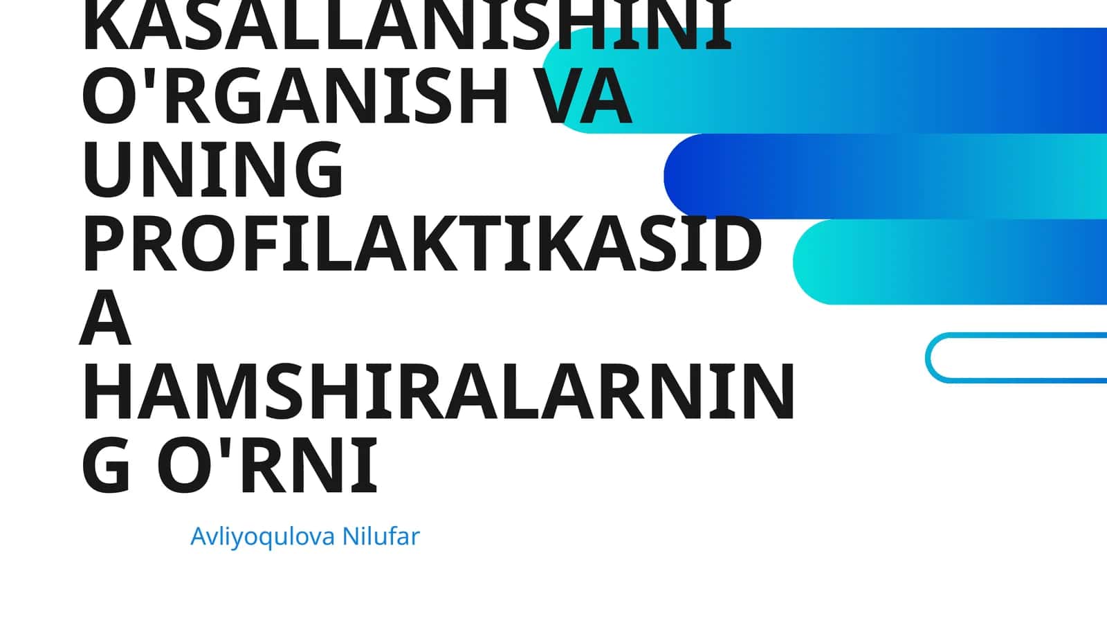 AHOLI KASALLANISHINI O'RGANISH VA UNING PROFILAKTIKASIDA HAMSHIRALARNING O'RNI 1