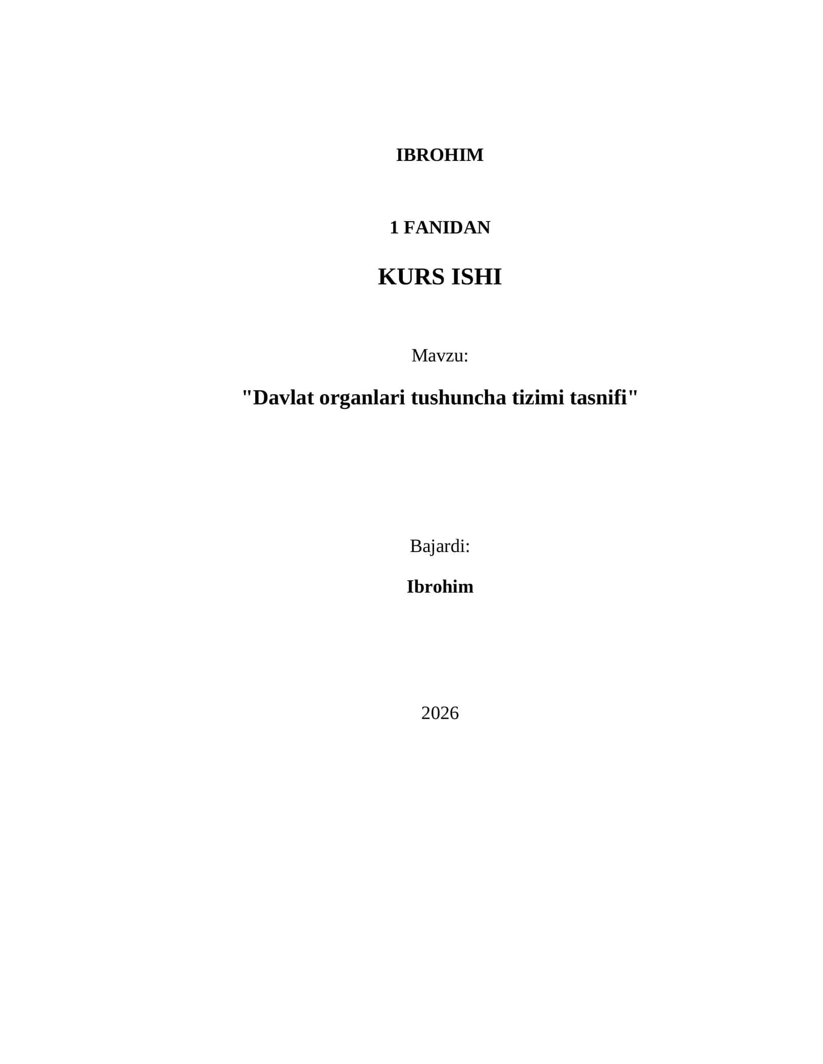 Davlat organlari tushuncha tizimi tasnifi 1
