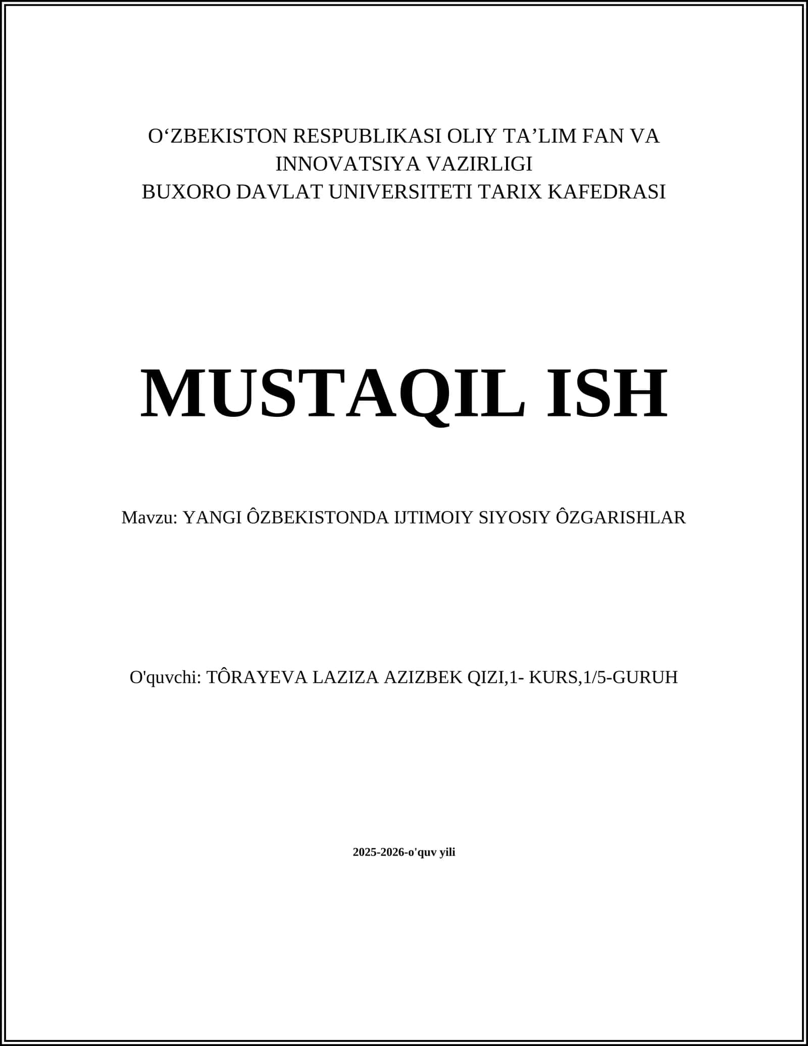 YANGI ÔZBEKISTONDA IJTIMOIY SIYOSIY ÔZGARISHLAR 1