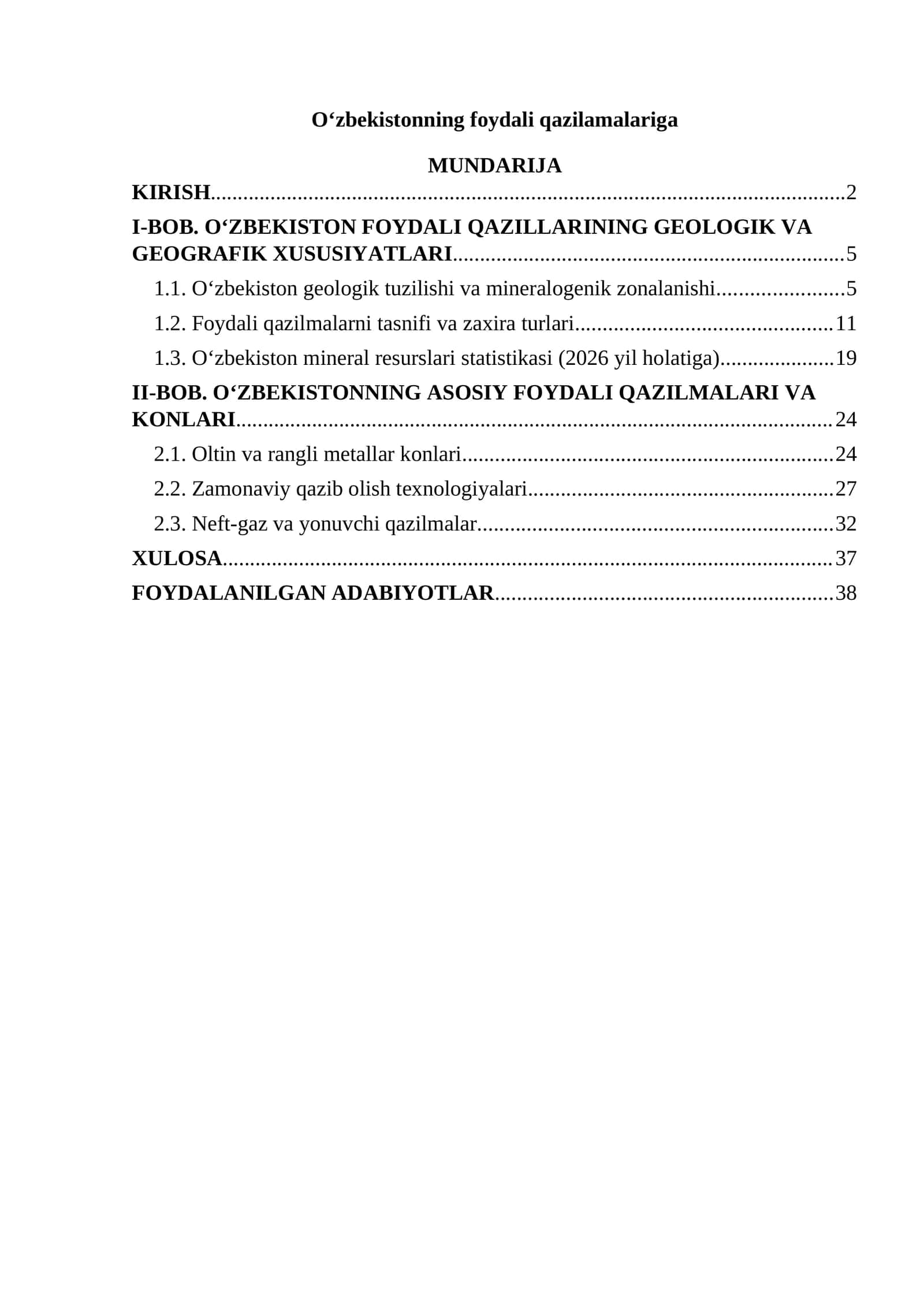 Oʻzbekistonning foydali qazilamalariga 1