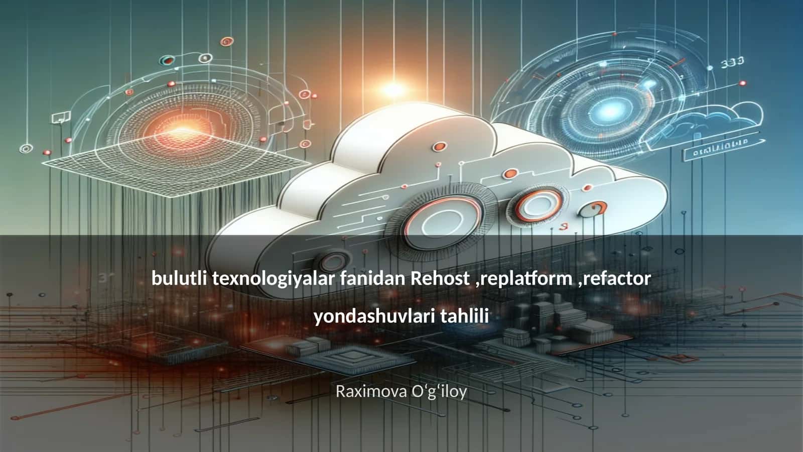 bulutli texnologiyalar fanidan Rehost,replatform,refactor yondashuvlari tahlili 1