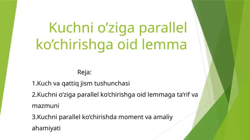 Kuchnio’zigaparallelko’chirishgaoidlemma 1