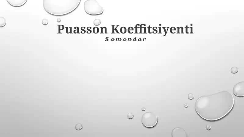 Puasson Koeffitsiyenti 1