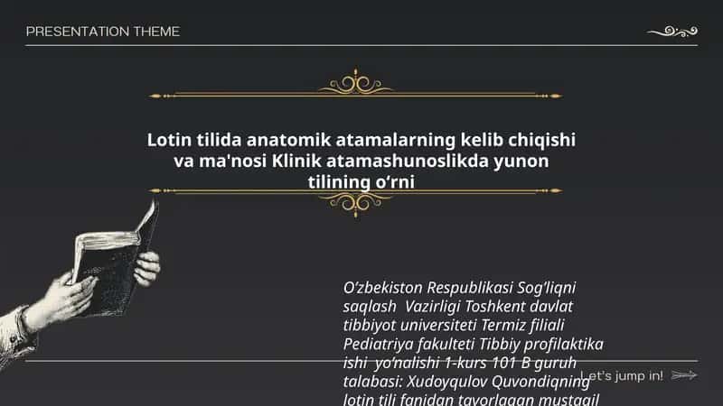 Anatomik Atamalar va Klinik Atamashunoslik 1