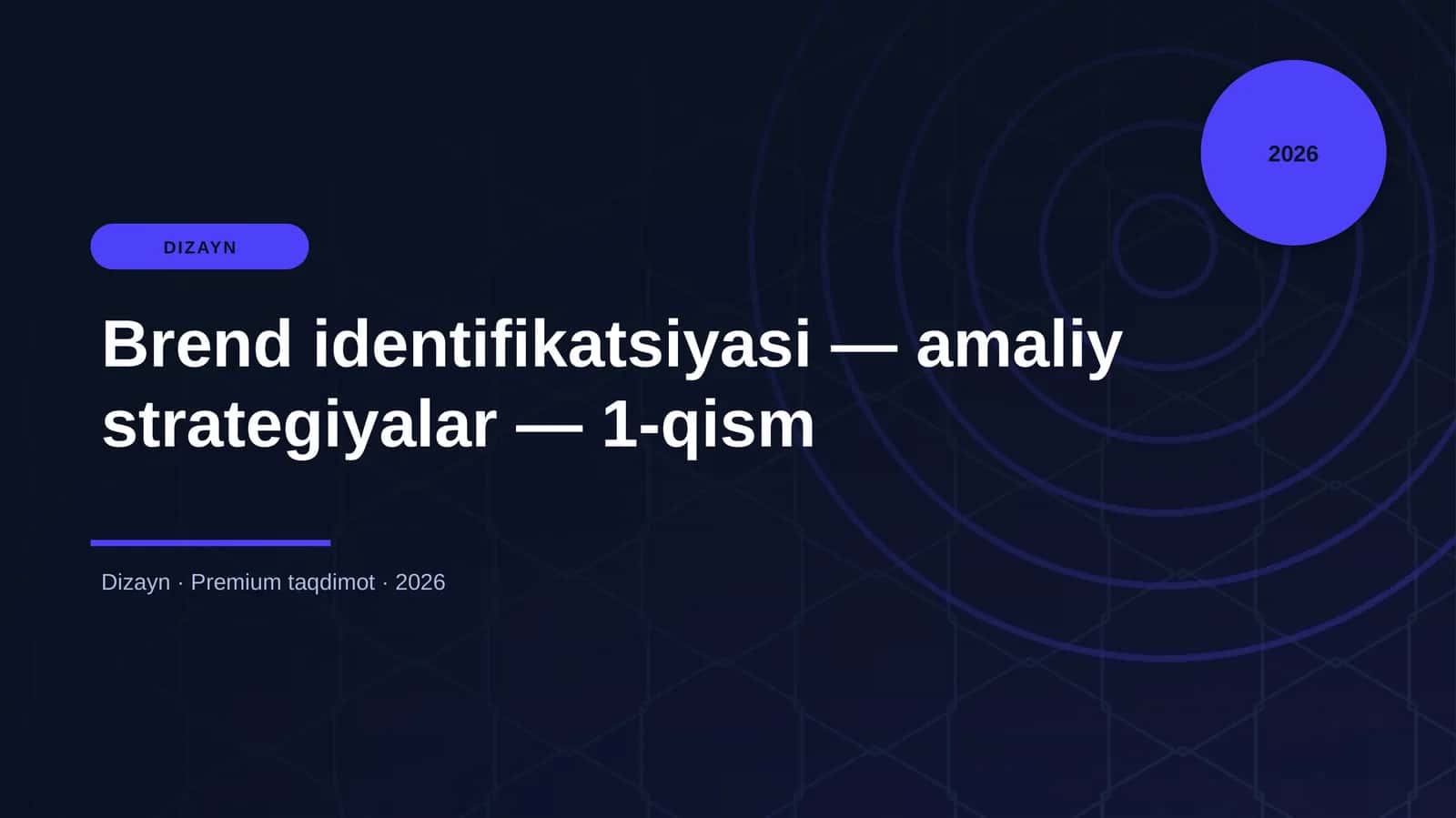 Brend identifikatsiyasi — amaliy strategiyalar — 1-qism 1