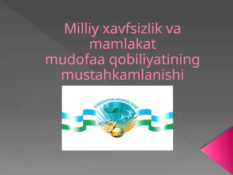 Milliy xavfsizlik va mamlakat mudofaa qobiliyatining mustahkamlanishi 1
