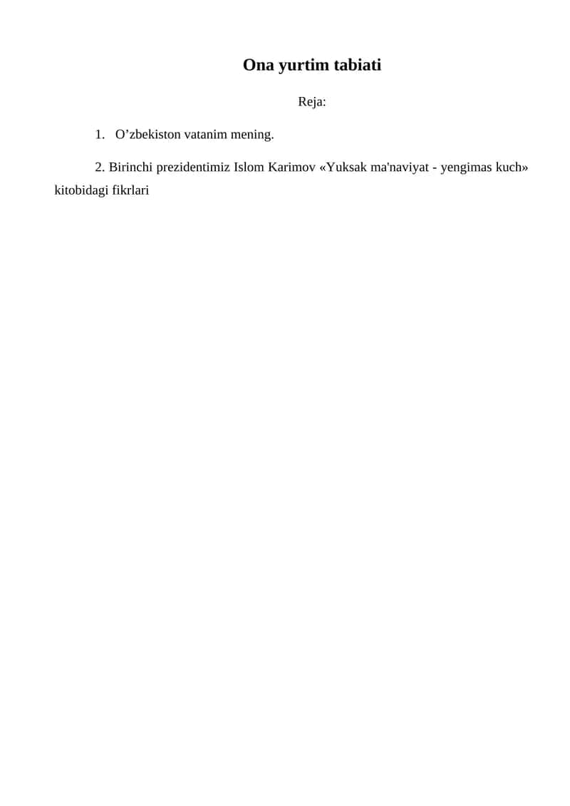 O’zbekiston vatanim mening 1
