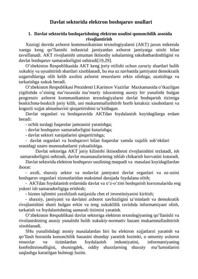 Elektron boshqaruv usullari 1