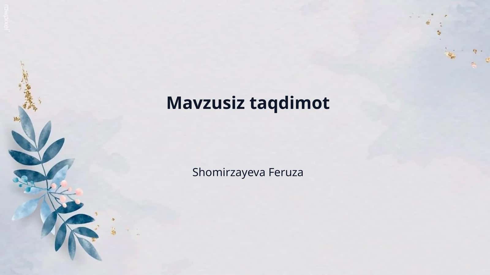 Mavzusiz taqdimot 1