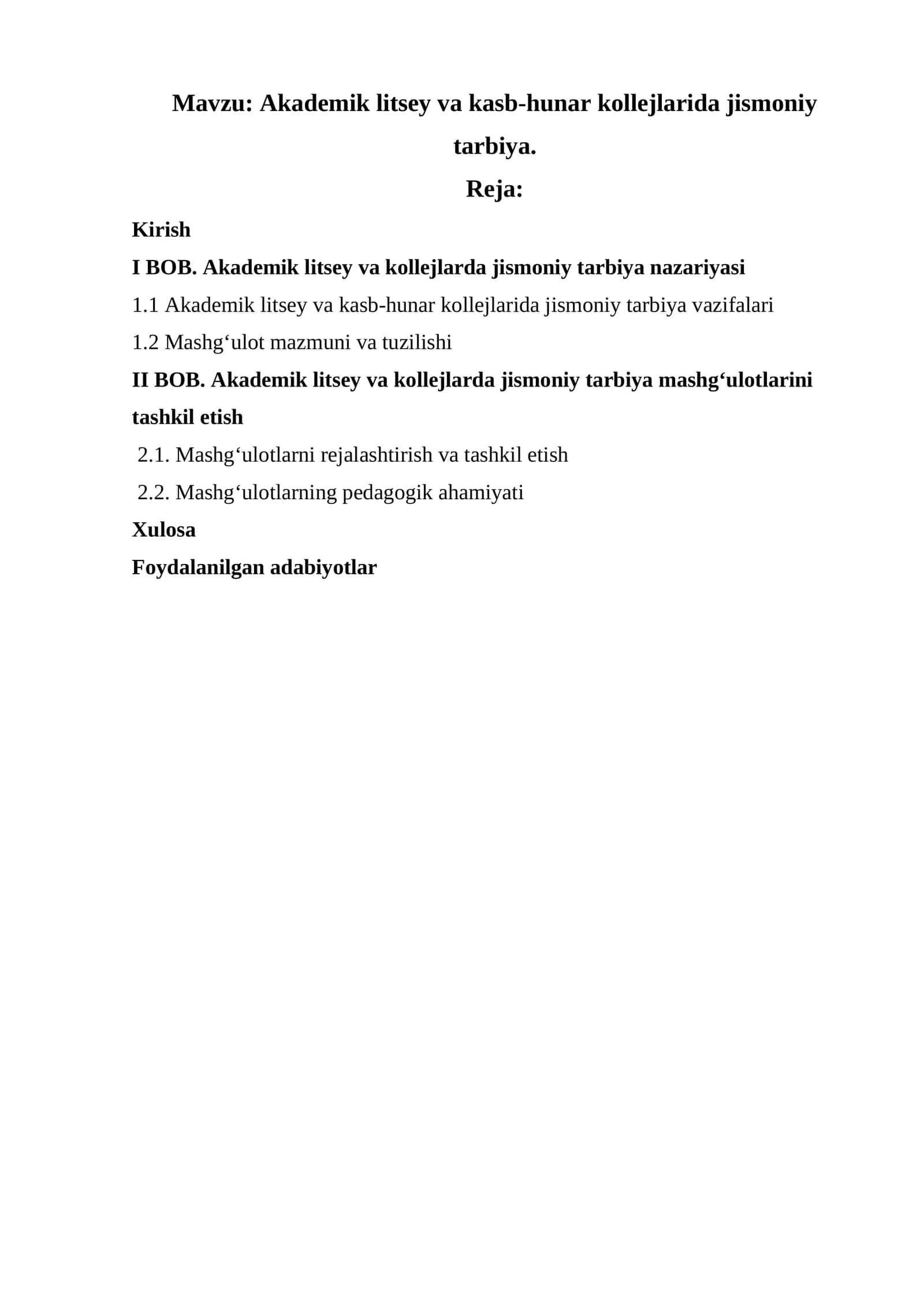 Akademik litsey va kasb-hunar kollejlarida jismoniy tarbiya 1