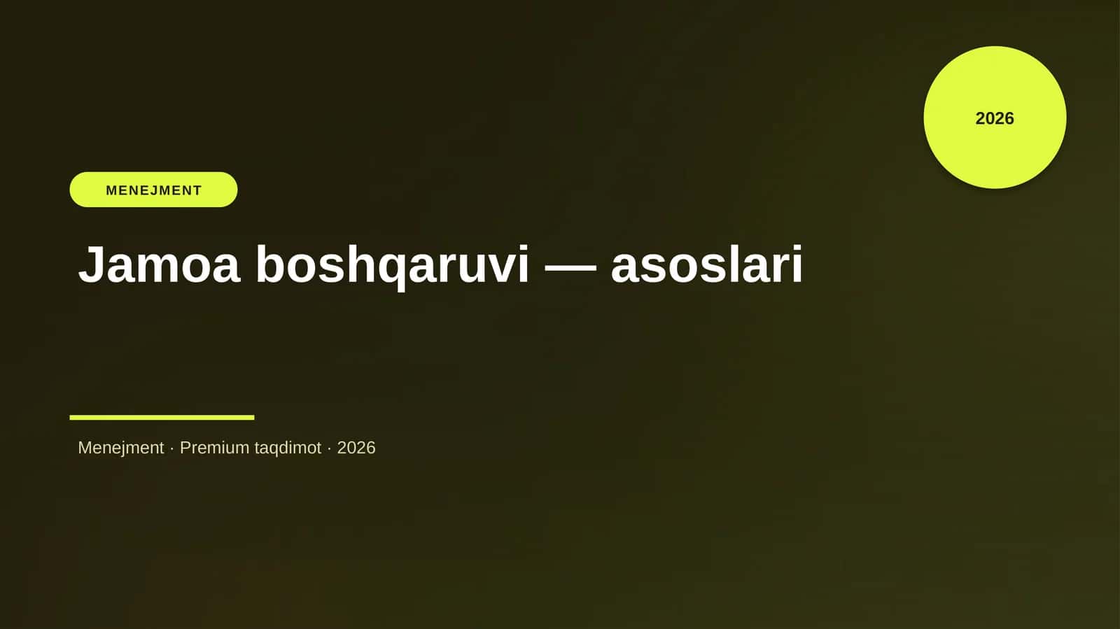 Jamoa boshqaruvi — asoslari 1