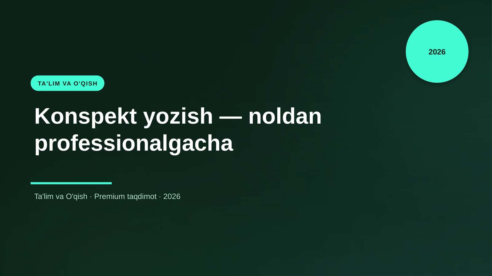 Konspekt yozish — noldan professionalgacha 1