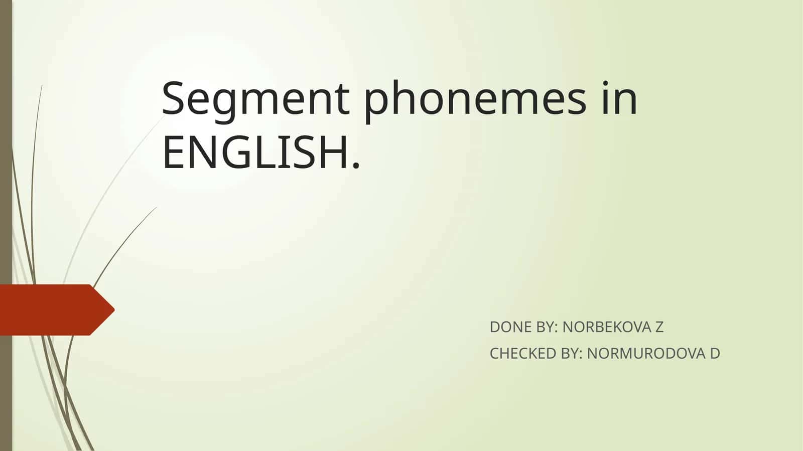 Segment phonemes in ENGLISH 1