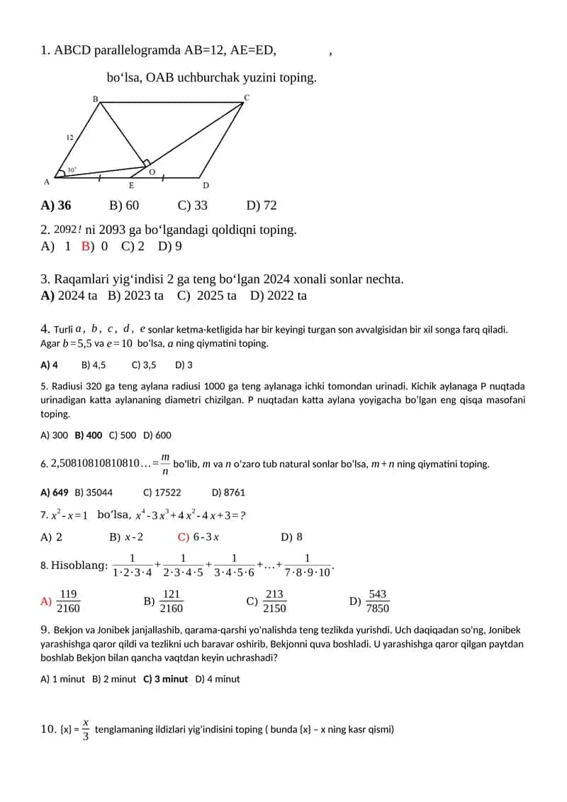 ABCD parallelogram 1