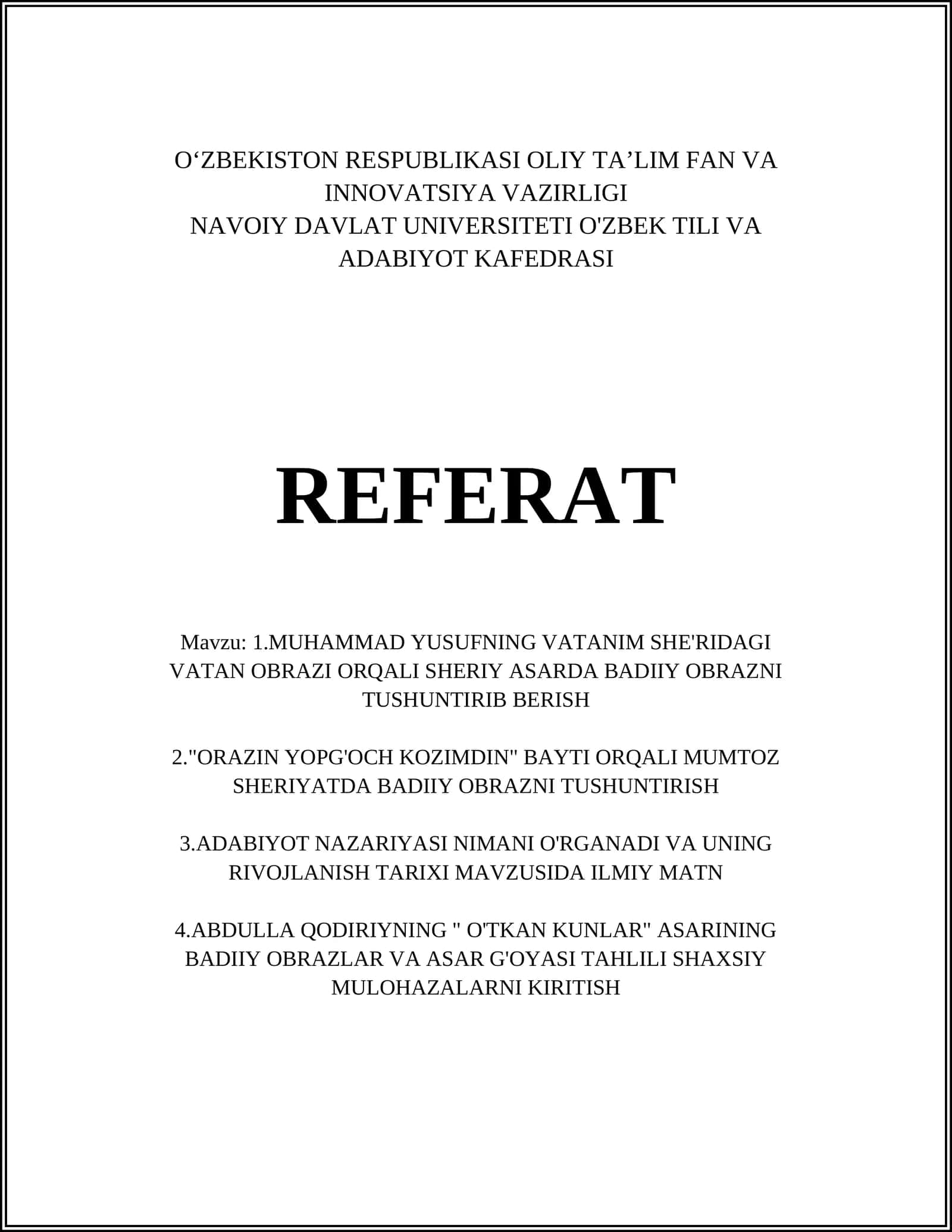 NAZORAT REJALARI 1