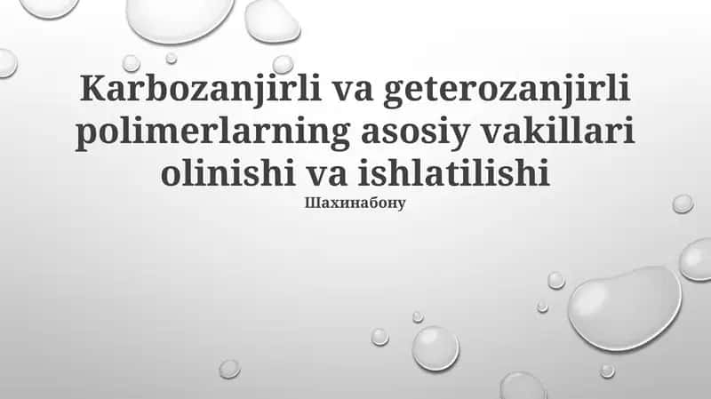 Kopolimer Sintezi va Dizayni 1