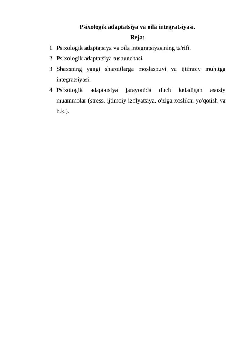 Psixologik adaptatsiya va oila integratsiyasi 1